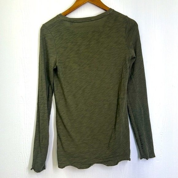 ATM - Army Green Slub Jersey Long Sleeve Distressed Was Long Sleeve T Size Small - Picture 11 of 11